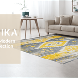 Chic Yellow and Grey Geometric Fusion(Gray)