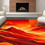 Bold Geometric Lava Waves(Red)