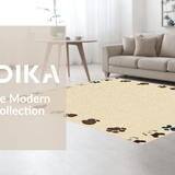 Ultra Soft Area Rug, Non Slip, Stain Resistant, Washable Area Rugs for Living Room, Bedroom, Charming Neutral Toned Animal Design(Beige)