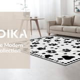 Ultra Soft Area Rug, Non Slip, Stain Resistant, Washable Area Rugs for Living Room, Bedroom, Stylish Minimalist Fluffy Accent(Black)