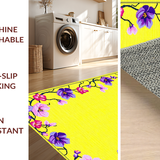 Ultra Soft Area Rug, Non Slip, Stain Resistant, Washable Area Rugs for Living Room, Bedroom, Charming Pastel Floral Medley(Yellow)