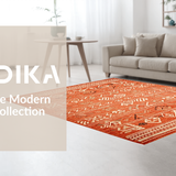 Ultra Soft Area Rug, Non Slip, Stain Resistant, Washable Area Rugs for Living Room, Bedroom, Modern Abstract Cozy Accents(Orange)