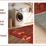 Ultra Soft Area Rug, Non Slip, Stain Resistant, Washable Area Rugs for Living Room, Bedroom, Textured Multicolor Primitive Accent(Red)
