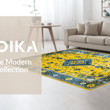 Ultra Soft Area Rug, Non Slip, Stain Resistant, Washable Area Rugs for Living Room, Bedroom, Artistic Rustic Medallion Style(Yellow)