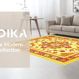 Ultra Soft Area Rug, Non Slip, Stain Resistant, Washable Area Rugs for Living Room, Bedroom, Lively Yellow Geometric Fusion(Yellow)