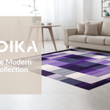 Ultra Soft Area Rug, Non Slip, Stain Resistant, Washable Area Rugs for Living Room, Bedroom, Luxurious Modern Tiled Aesthetic(Purple)