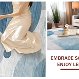 Ultra Soft Area Rug, Non Slip, Stain Resistant, Washable Area Rugs for Living Room, Bedroom, Luxurious Three-Dimensional Fuzziness(Blue)