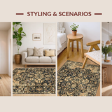 Indigo Elegant Geometric Arrangement(Beige)