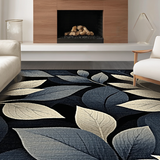 Ultra Soft Area Rug, Non Slip, Stain Resistant, Washable Area Rugs for Living Room, Bedroom, Elegant Nature-Inspired Aesthetic(Gray)