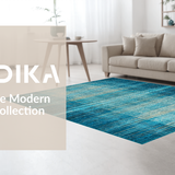 Ultra Soft Area Rug, Non Slip, Stain Resistant, Washable Area Rugs for Living Room, Bedroom, Coastal Dreamscape Rug with Geometric Turtle and Modern Ocean Wave Design(Blue)