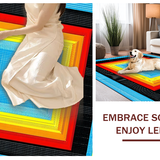 Ultra Soft Area Rug, Non Slip, Stain Resistant, Washable Area Rugs for Living Room, Bedroom, Unique Artistic Gradient Play(Blue)