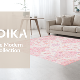 Ultra Soft Area Rug, Non Slip, Stain Resistant, Washable Area Rugs for Living Room, Bedroom, Whimsical Fuzzy Round Aesthetic Charm(Pink)