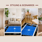 Dynamic Black and White Court Print(Blue)