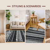 Ultra Soft Area Rug, Non Slip, Stain Resistant, Washable Area Rugs for Living Room, Bedroom, Stylish Abstract Animal Print Harmony(Gray)