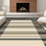 Ultra Soft Area Rug, Non Slip, Stain Resistant, Washable Area Rugs for Living Room, Bedroom, Chic Modern Linear Pattern(Beige)