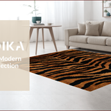 Ultra Soft Area Rug, Non Slip, Stain Resistant, Washable Area Rugs for Living Room, Bedroom, Luxury Tiger Print Living Room Accent Rug(Beige)