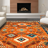 Ultra Soft Area Rug, Non Slip, Stain Resistant, Washable Area Rugs for Living Room, Bedroom, Sophisticated Warm Tones Tiled Look(Orange)