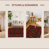Ultra Soft Area Rug, Non Slip, Stain Resistant, Washable Area Rugs for Living Room, Bedroom, Vibrant Outdoor-Inspired Motif(Black)