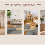 Ultra Soft Area Rug, Non Slip, Stain Resistant, Washable Area Rugs for Living Room, Bedroom, Neutral Abstract Brown Grey Living Room Washable Rug(Beige)