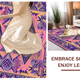 Ultra Soft Area Rug, Non Slip, Stain Resistant, Washable Area Rugs for Living Room, Bedroom, Eclectic Soft Purple Patterned Delight(Purple)