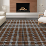 Ultra Soft Area Rug, Non Slip, Stain Resistant, Washable Area Rugs for Living Room, Bedroom, Trendy Abstract Checkerboard Visual Harmony(Brown)