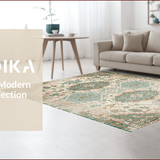 Ultra Soft Area Rug, Non Slip, Stain Resistant, Washable Area Rugs for Living Room, Bedroom, Distressed Oriental Ivory Sage Living Room Rug(Beige)
