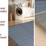Ultra Soft Area Rug, Non Slip, Stain Resistant, Washable Area Rugs for Living Room, Bedroom, Avant-Garde Blue Design Scheme(Blue)