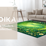 Ultra Soft Area Rug, Non Slip, Stain Resistant, Washable Area Rugs for Living Room, Bedroom, Joyful Colorful Garden Vibe(Green)
