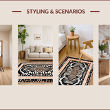 Ultra Soft Area Rug, Non Slip, Stain Resistant, Washable Area Rugs for Living Room, Bedroom, Sophisticated Charcoal Animal Motif(Black)
