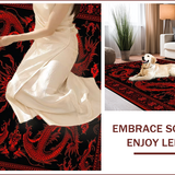 Ultra Soft Area Rug, Non Slip, Stain Resistant, Washable Area Rugs for Living Room, Bedroom, Colorful Dragon Fantasy Motif(Red)