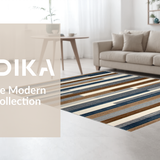 Ultra Soft Area Rug, Non Slip, Stain Resistant, Washable Area Rugs for Living Room, Bedroom, Lively Patterned Striping with Flair(Brown)