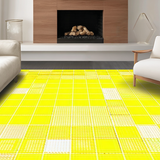 Ultra Soft Area Rug, Non Slip, Stain Resistant, Washable Area Rugs for Living Room, Bedroom, Playful Contemporary Ogee Style(Yellow)