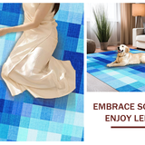 Ultra Soft Area Rug, Non Slip, Stain Resistant, Washable Area Rugs for Living Room, Bedroom, Lively Multicolored Design Motif(Blue)