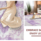 Ultra Soft Area Rug, Non Slip, Stain Resistant, Washable Area Rugs for Living Room, Bedroom, Whimsical Lavender Diamond Composition(Purple)