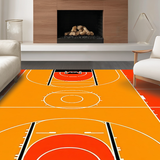 Ultra Soft Area Rug, Non Slip, Stain Resistant, Washable Area Rugs for Living Room, Bedroom, Contemporary Graphic Sports Appeal(Orange)