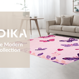 Ultra Soft Area Rug, Non Slip, Stain Resistant, Washable Area Rugs for Living Room, Bedroom, Playful Pastel Butterfly Aesthetic(Pink)