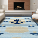 Ultra Soft Area Rug, Non Slip, Stain Resistant, Washable Area Rugs for Living Room, Bedroom, Bright Oceanic Color Palette(Blue)