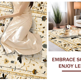Ultra Soft Area Rug, Non Slip, Stain Resistant, Washable Area Rugs for Living Room, Bedroom, Elegant Earthy Insect Design(Beige)