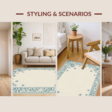 Ultra Soft Area Rug, Non Slip, Stain Resistant, Washable Area Rugs for Living Room, Bedroom, Coastal Inspired Seashell Motif(Beige)