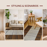 Ultra Soft Area Rug, Non Slip, Stain Resistant, Washable Area Rugs for Living Room, Bedroom, Stylish Neutral Palette Pattern(Brown)
