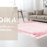 Ultra Soft Area Rug, Non Slip, Stain Resistant, Washable Area Rugs for Living Room, Bedroom, Preppy Ribbon Scallop Rug with Artistic Bow Elements and Graceful Lines(Pink)