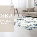Ultra Soft Area Rug, Non Slip, Stain Resistant, Washable Area Rugs for Living Room, Bedroom, Contemporary Nature-Themed Design(Blue)