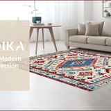 Ultra Soft Area Rug, Non Slip, Stain Resistant, Washable Area Rugs for Living Room, Bedroom, Chic Abstract Colorful Composition(White)