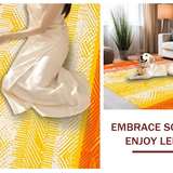 Ultra Soft Area Rug, Non Slip, Stain Resistant, Washable Area Rugs for Living Room, Bedroom, Contemporary Irregular Gradient Aesthetic(Orange)