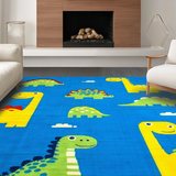 Ultra Soft Area Rug, Non Slip, Stain Resistant, Washable Area Rugs for Living Room, Bedroom, Whimsical Blue Animal Motifs(Blue)