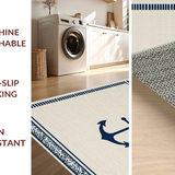 Ultra Soft Area Rug, Non Slip, Stain Resistant, Washable Area Rugs for Living Room, Bedroom, Rustic Nautical Textured Welcome Mat(Beige)