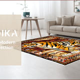 Ultra Soft Area Rug, Non Slip, Stain Resistant, Washable Area Rugs for Living Room, Bedroom, Boho Yellow Tiger Print Living Room Rug(Yellow)