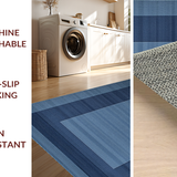 Ultra Soft Area Rug, Non Slip, Stain Resistant, Washable Area Rugs for Living Room, Bedroom, Modernist Gray Pattern Fusion(Blue)