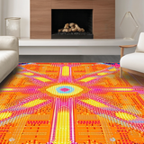 Ultra Soft Area Rug, Non Slip, Stain Resistant, Washable Area Rugs for Living Room, Bedroom, Lively Sunset Color Palette Arrangement(Orange)