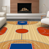 Ultra Soft Area Rug, Non Slip, Stain Resistant, Washable Area Rugs for Living Room, Bedroom, Dynamic Playful Court Design(Brown)